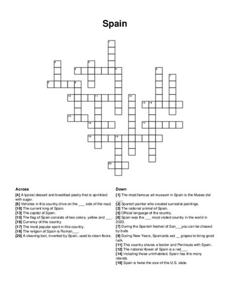 capital of spain crossword.